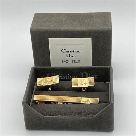 dior gold plated cufflinks